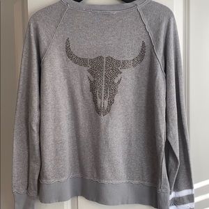 27 Miles Malibu cow skull sweatshirt